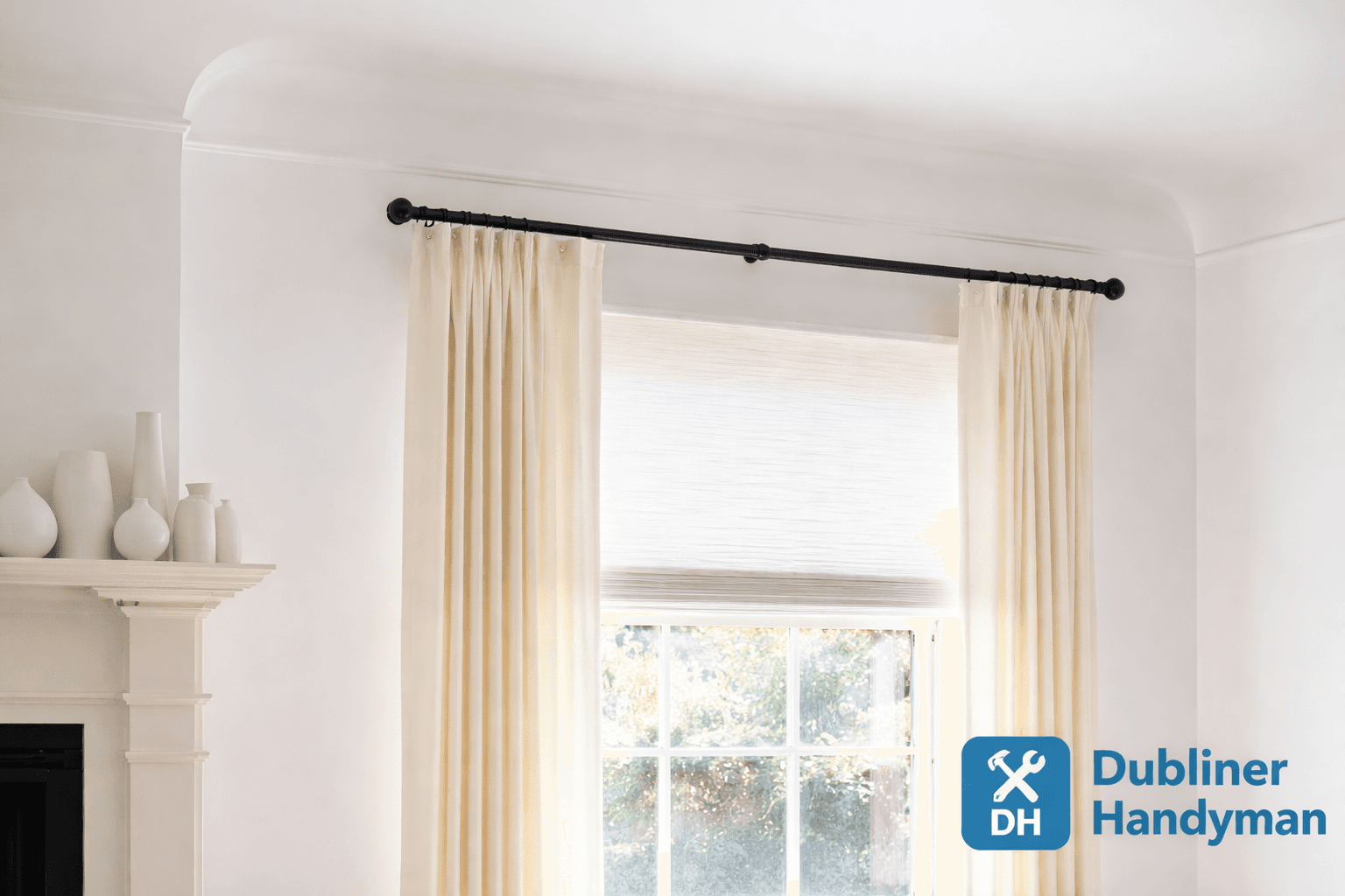 Cortinas instaladas e alinhadas corretamente na calha