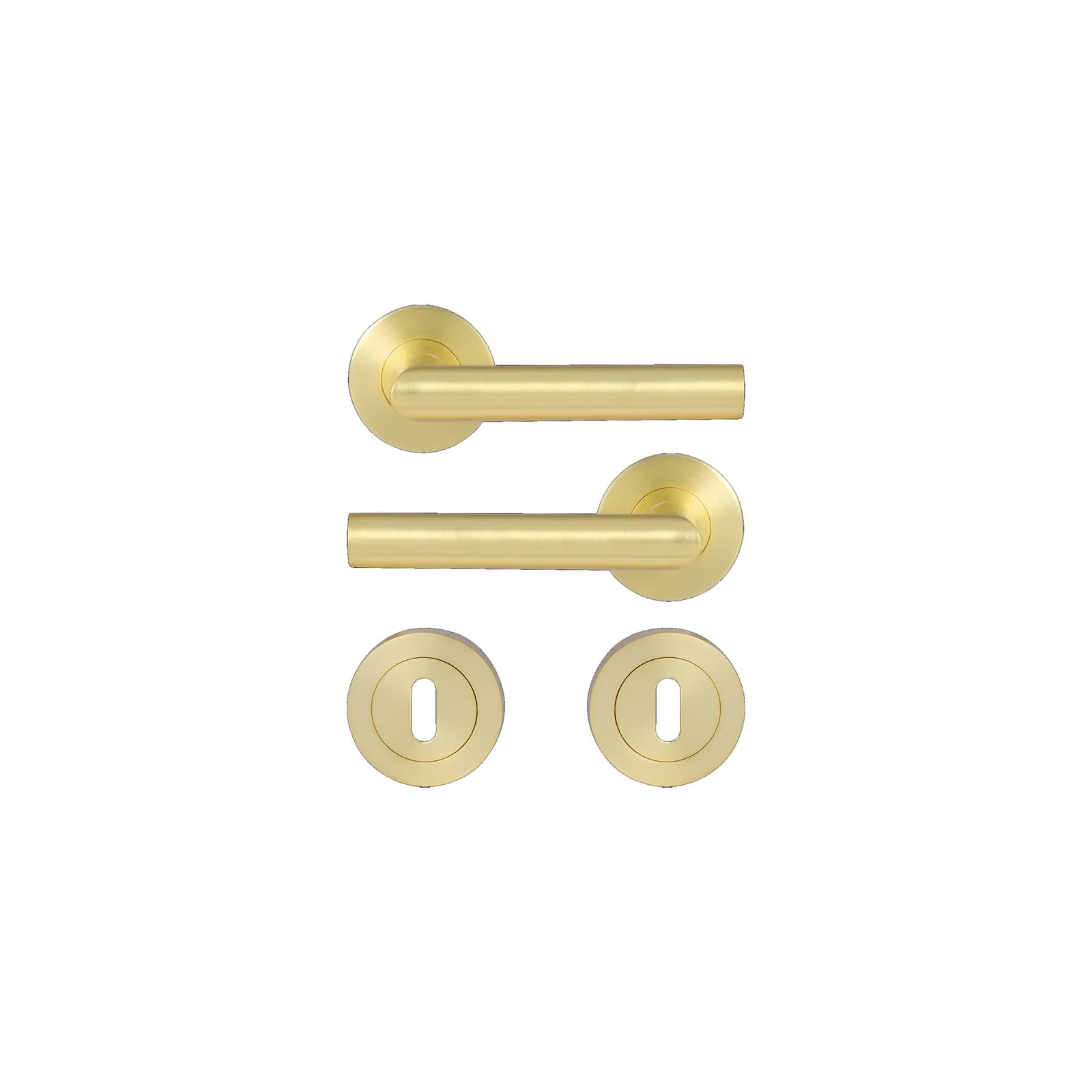 Puxador De Porta Com Entrada De Chave Inspire Sara Em Aço Inoxidável Escovado Dourado