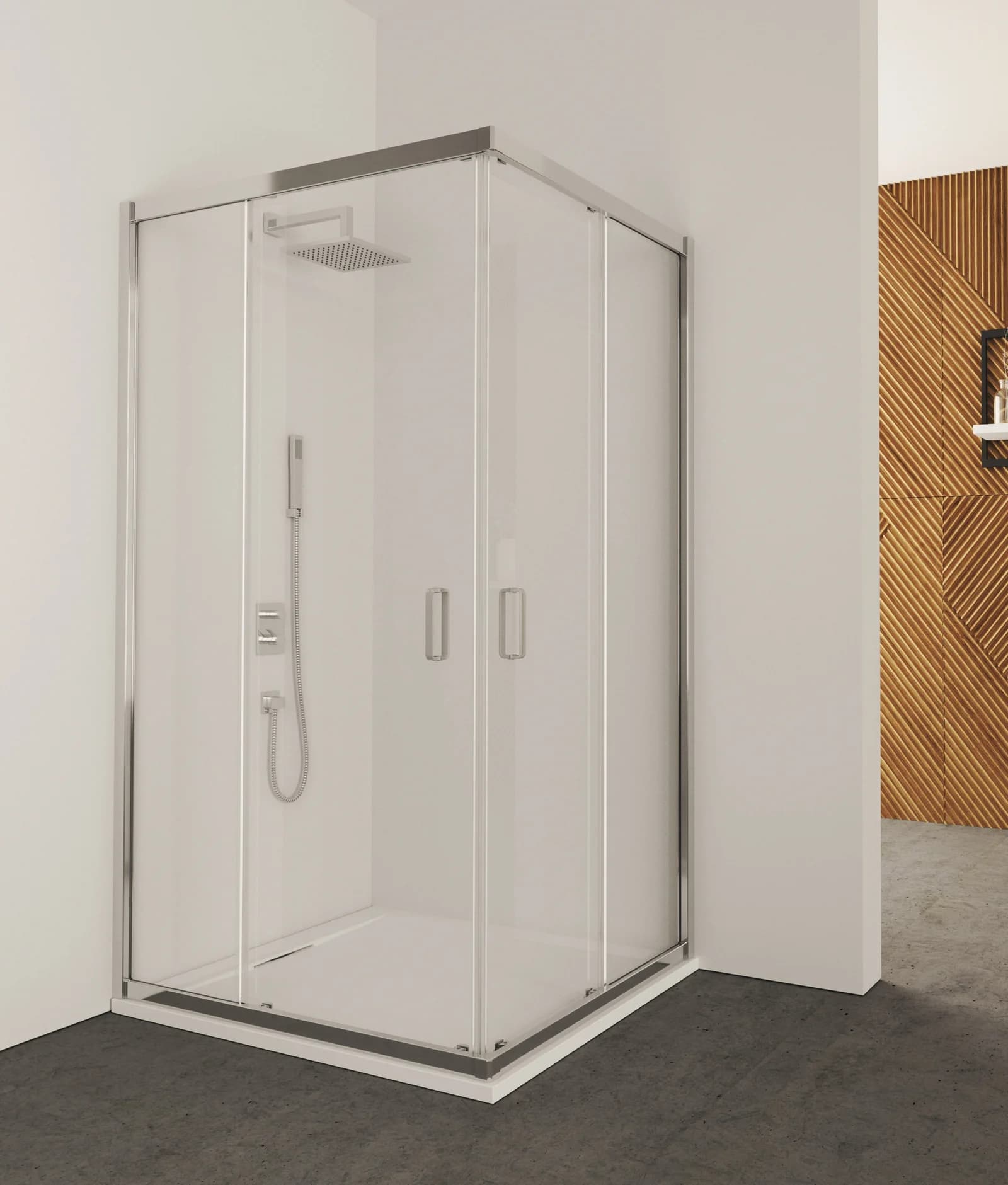 Cabine De Duche 2 Portas + 2 Frontais Transparente Cromado Leci A N20