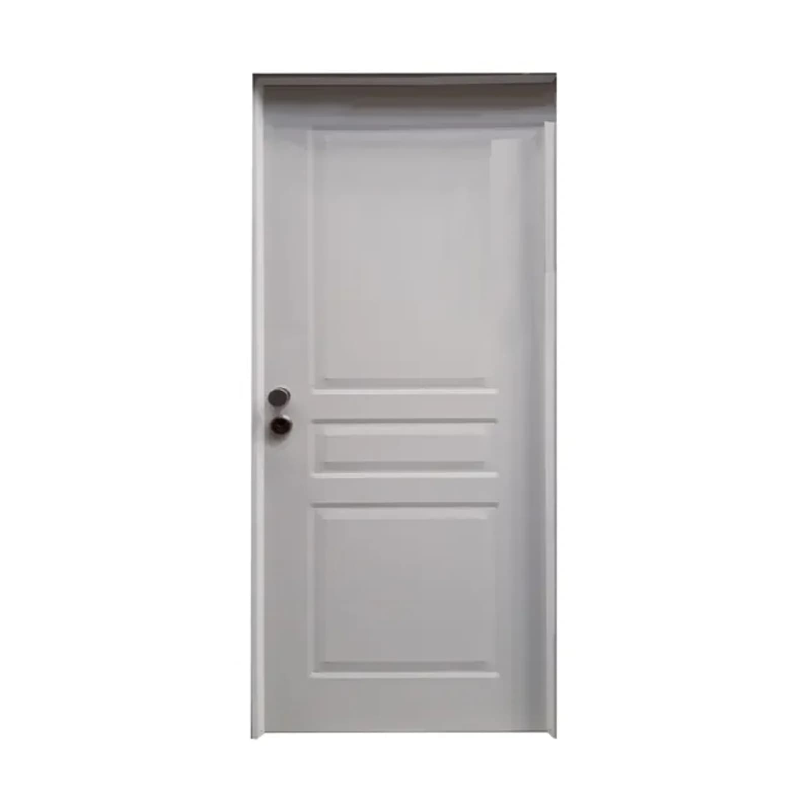 Porta De Metal Exterior 3 Pontos Branca 205x80cm Direita