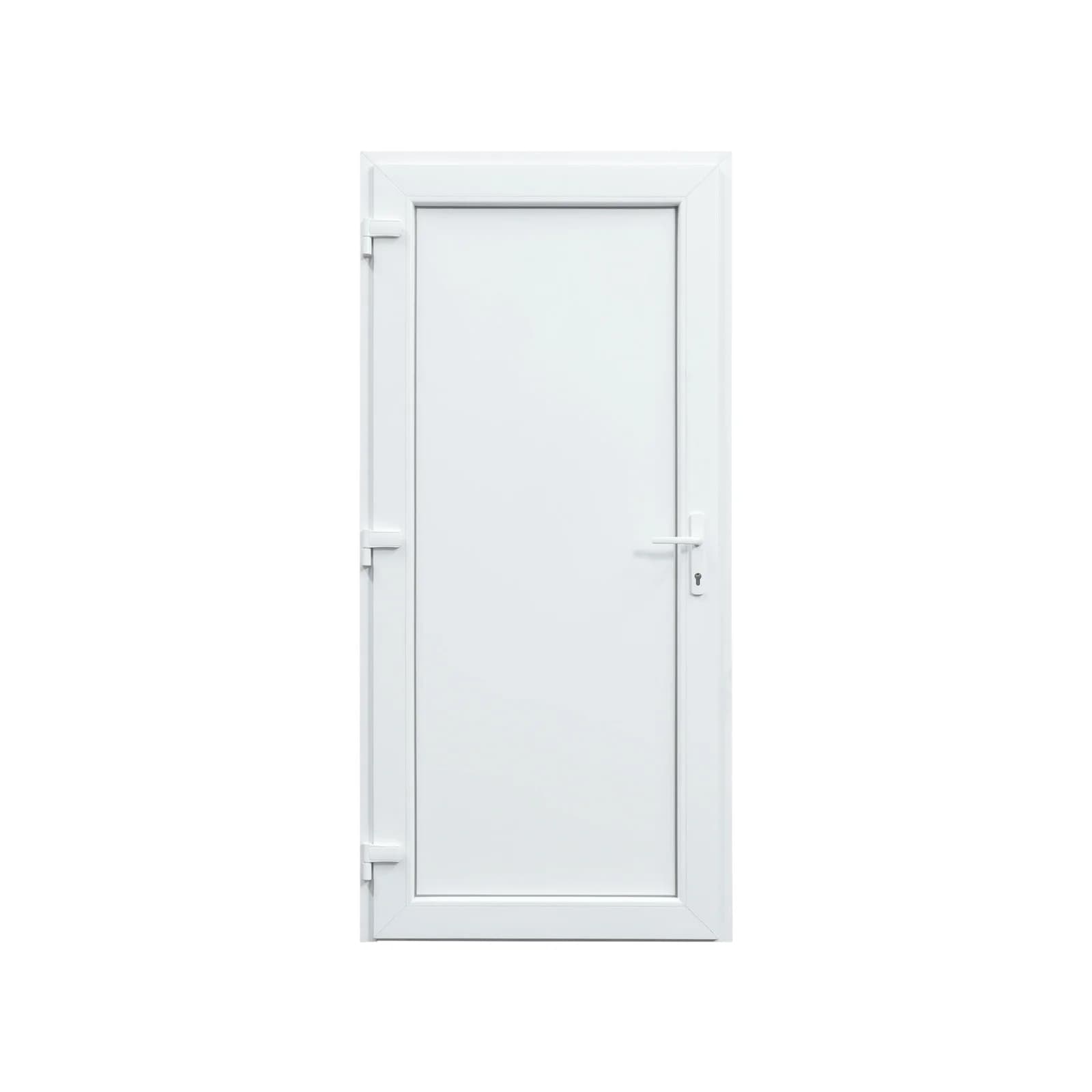Porta De Entrada Linneal Pro Pvc Branca Esquerda