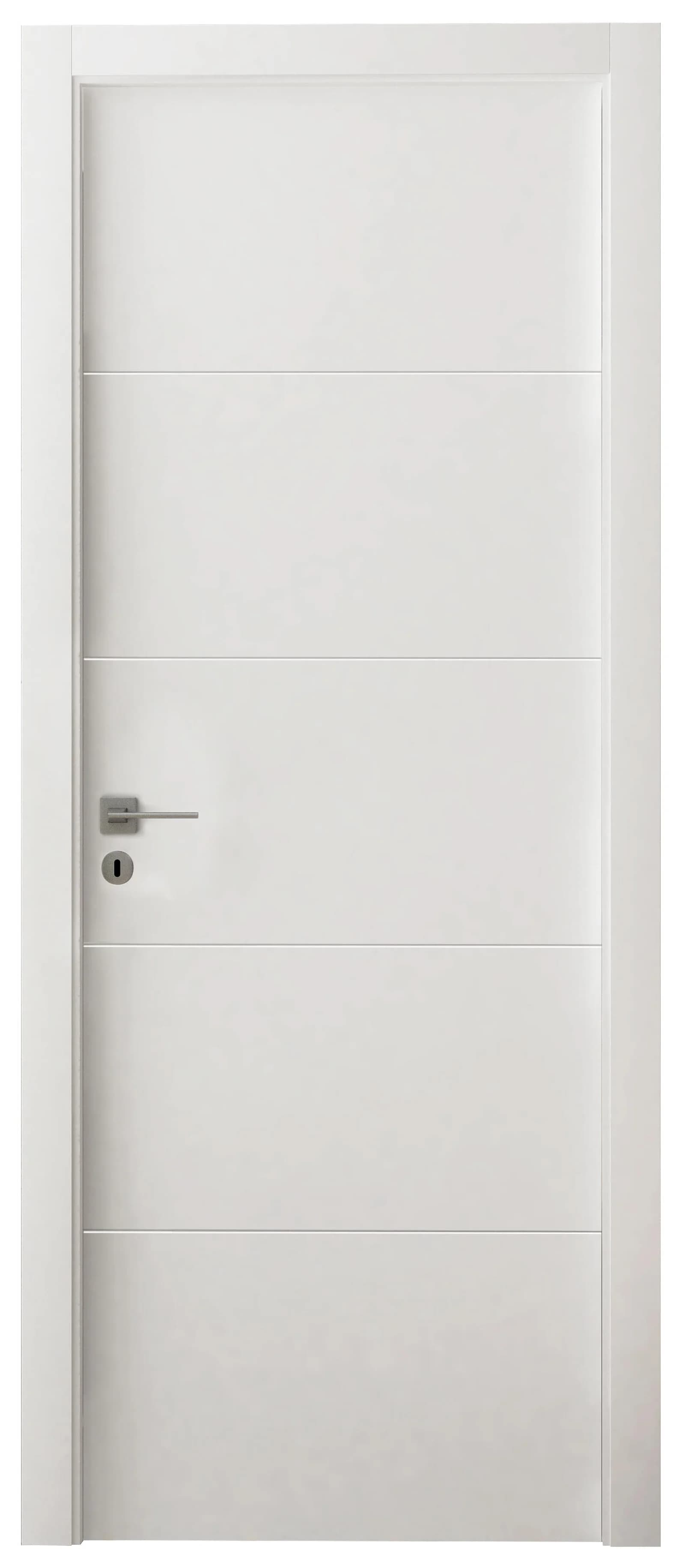 Bloco De Porta Interior Holanda Branca Reversível Com Guarnições