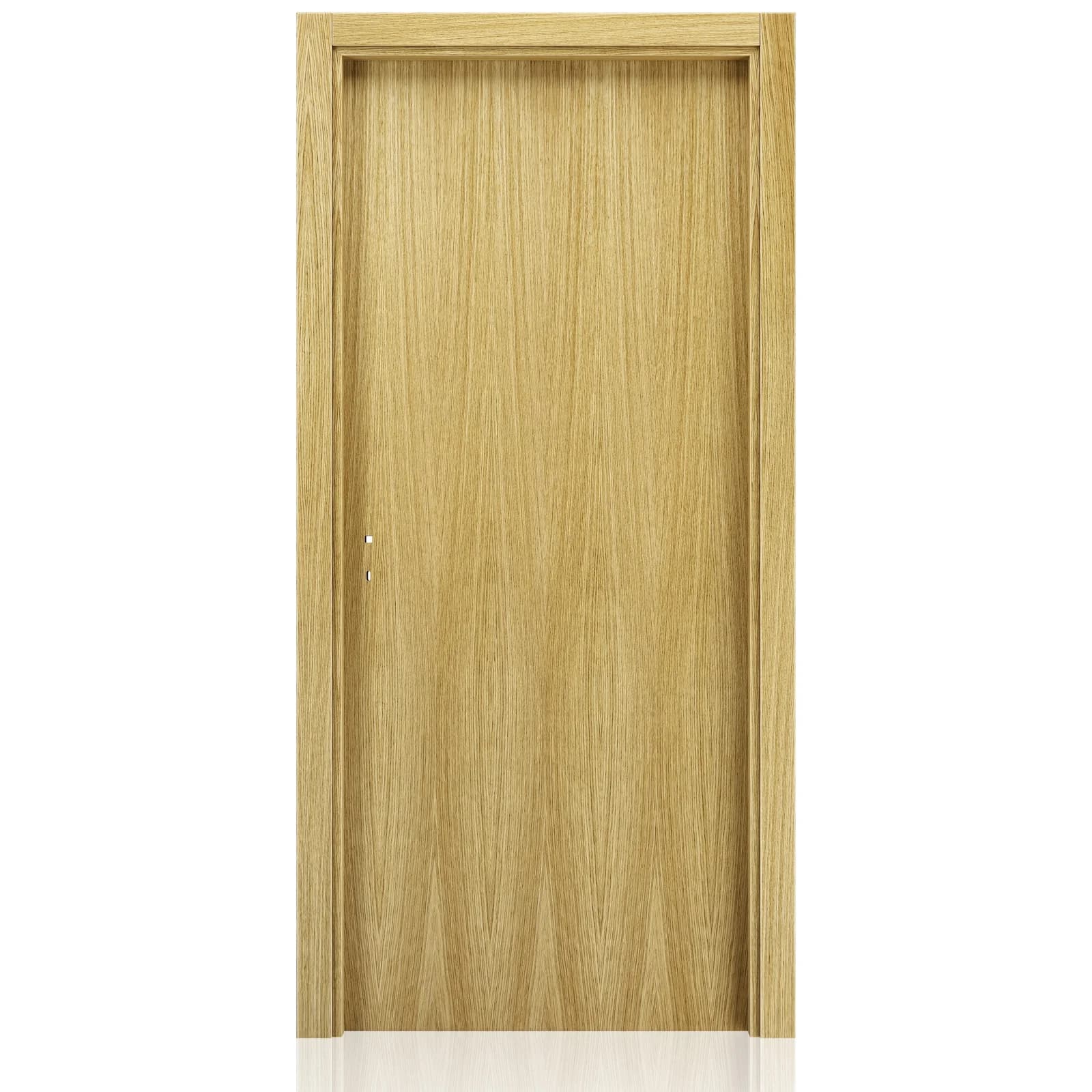 Bloco De Porta Carvalho Envernizado Lisa Esquerda