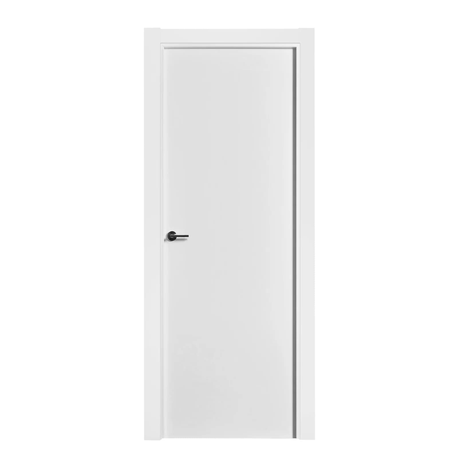 Bloco De Porta Interior Lacado Branco Lisa Esquerda