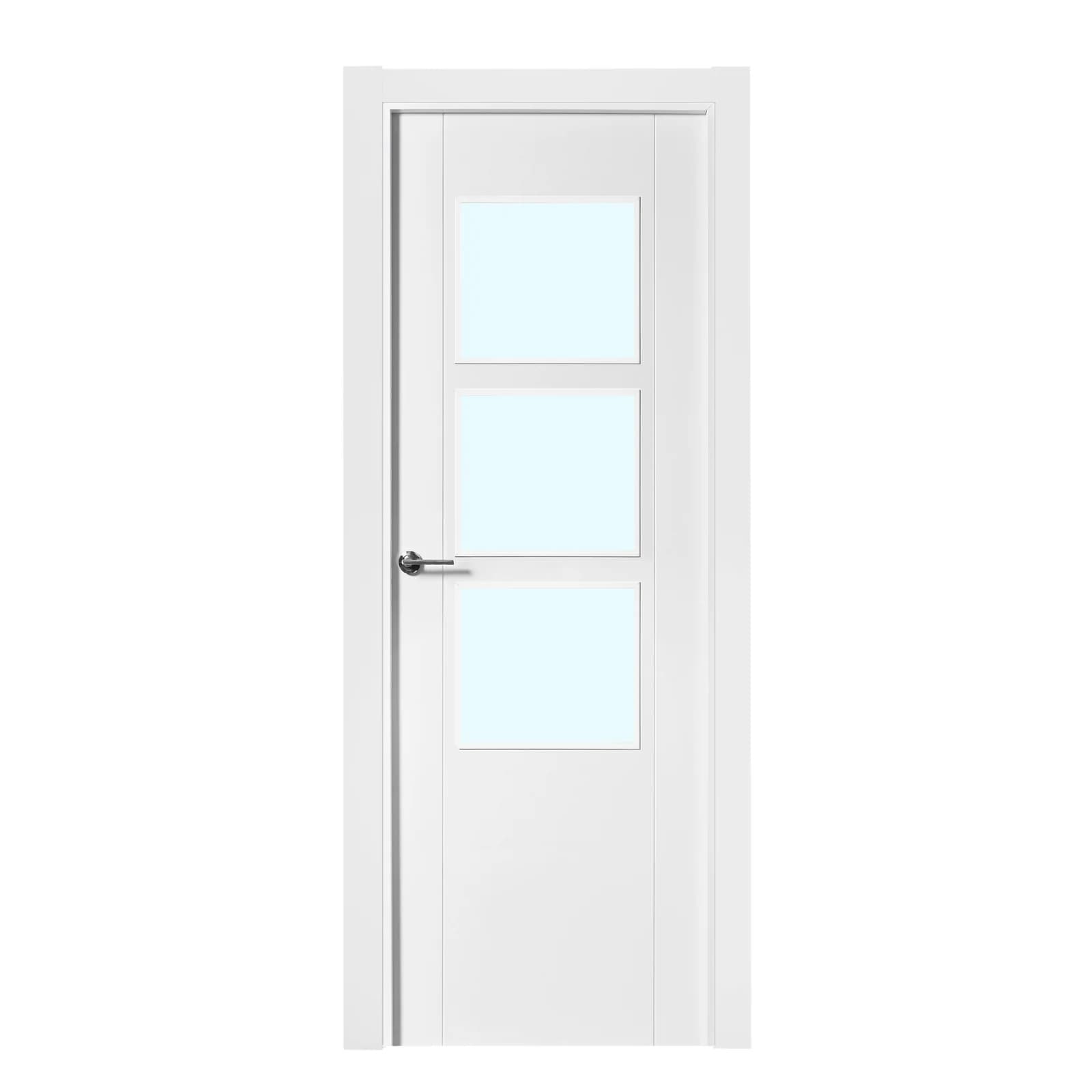 Bloco De Porta Lacado Branco Vp1 C/ Abertura Para Vidros Direita